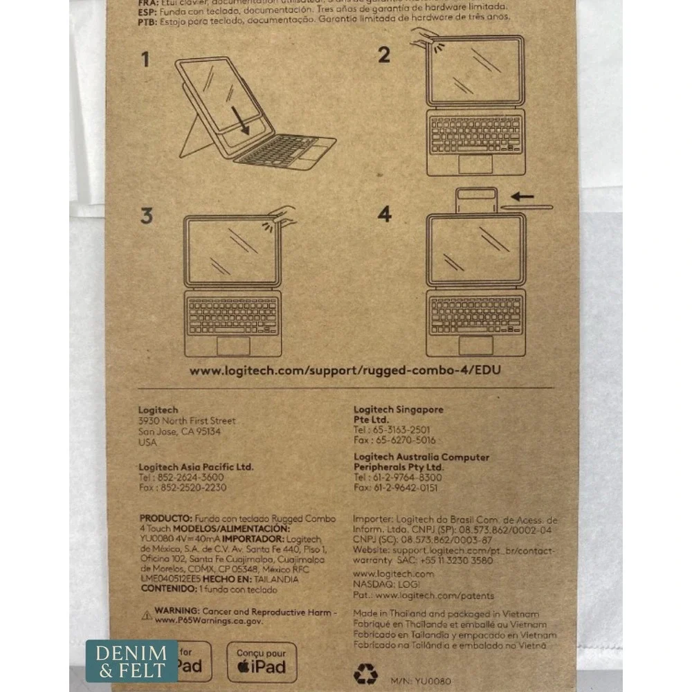 NEW Logitech Rugged Combo 4 Touch Keyboard Case Trackpad for Apple iPad 10th